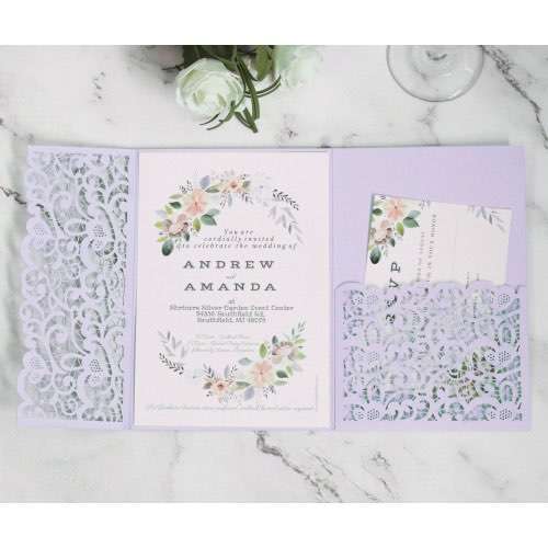 Thank You Card Holiday Greeting Card Laser Cut Iridescent Paper Invitation Card Personalized Custom